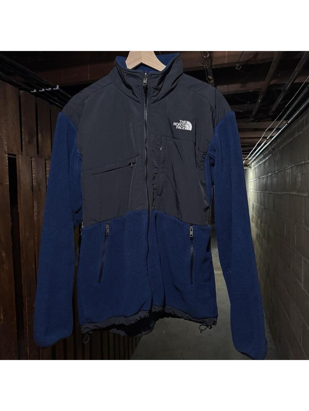 The North Face Denali Fleece Jacket Mens L Navy Blue Black Full Zip Vintage TNF